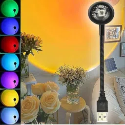 Ancestors Sunset Lamp Projector Night Light 7 Colors + 13 Functional Modes USB , Red Light Smart Bulb-image-20