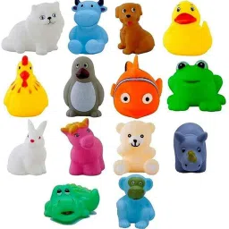 12 pcs animal soft and cute bath chu chu toy for little kids Bath Toy Bath Toy-12