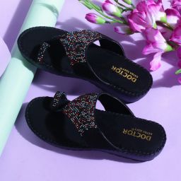 Women Women's Flat Memory Foam Slippers/Flip-Flops Fancy Fashion Stylish Comfortable Flats Sandal-image-83