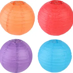 Rice Paper Ball Lamp Round Hanging Ball Paper Hanging Lantern Paper Lamp Multicolor Paper Hanging Lantern-6