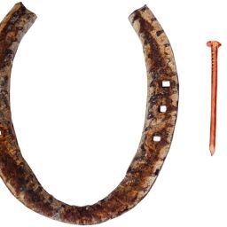 Black Horse Shoe Kaale Ghode ki Naal Black Horse Iron Shoe with Copper Nail Iron Yantra-image-2