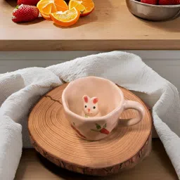 Pack of 1 Ceramic Rabbit Whimsy Cup & Plate Set-image-70