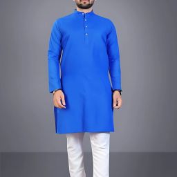 Men Cotton Blend Kurta Pyjama Set-image-98