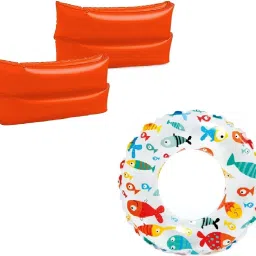 THE MORNING PLAY Kids Swimming Tube Inflatable Swim ARM Bands Combo Pool Party Swimming Learing Ring for Girls and Boys (6-10Year) 24INCH Swim Floatation Belt-25