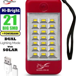 Power Bank Cum 21 LED Rechargeable Solar 4 hrs Lantern Emergency Light-23