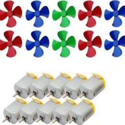 10Pcs 3V to 9V DC Flat Small Size Toy Motor + Multi Color 10 Pcs Toy Motor Fan (Multicolor)-21
