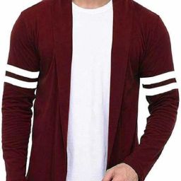 Men Full Sleeve Maroon Shrug-image-35