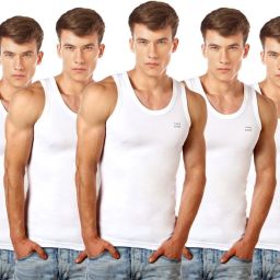 Pack of 5 White_rn Men Vest-image-41