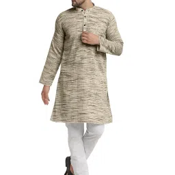 Men Khadi Cotton Kurta Pyjama Set-image-82