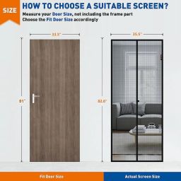 tormeti HDPE - High Density Poly Ethylene Adults Washable Magnetic Screen Door - Self Sealing, Heavy Duty, Hands Free Mesh Partition Keeps Bugs Out - Pet and Kid Friendly - Patent Pending Keep Open Feature - 38" x 83" (39" x 83") Mosquito Net image 2