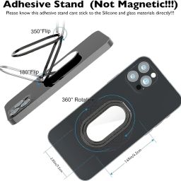 Verilux Mobile Stand Foldable 3M Self-Adhesive Metal Desktop Phone Stand Mobile Back Mobile Holder image 2