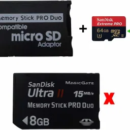 TECHGEAR Micro SD SDHC TF to Memory Stick Ms Pro Duo Card Reader Micro SD SDHC TF to Memory Stick Ms Pro Duo Card Reader PSP Adapter Converter Card Reader Internal Modem image 2