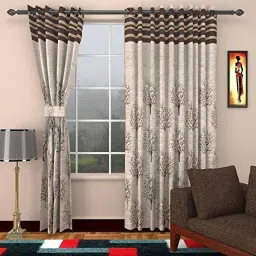 152 cm (5 ft) Jacquard Room Darkening Window Curtain (Pack Of 2)-24