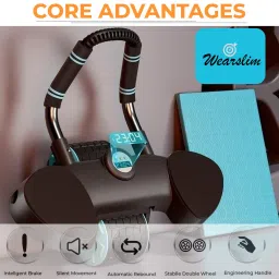 wearslim Automatic Rebound Ab Abdominal Exercise Roller with Elbow Support and Timer Ab Exerciser image 2