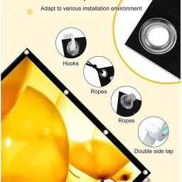royality 86 Inch Diagonal, 4:3 Viewing Aspect Ratio, 69 Inches x 52 Inches, Supports UHD-3D-4K Technology Universal Eyelets Type Foldable White 6 Feet - Width x 4 Feet - Height Projector Screen (Width 175 cms x 132 cms Height) Projector Screen Projector Screen (Width 176 cm x 132 cm Height) image 4