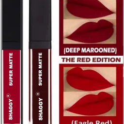 Non Transfer Waterproof Longlast Matte Red & maroon Liquid Lipstick-image-12