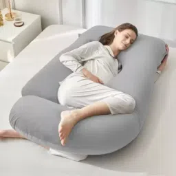 Microfibre, Polyester Fibre Solid Pregnancy Pillow Pack of 1-image-81