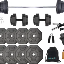 20 kg 20Kg Hexa Share PVC Weight with 5Ft Rod and Accessories Home Gym Combo-image-24