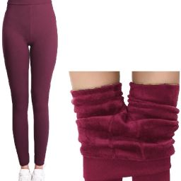 AlexVyan Ankle Cut Length (24 to 34 Waist) Stretchable Warm Thick Fur Fleece Soft Legging Women Pyjama Thermal-image-8