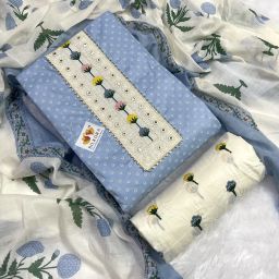 Unstitched Pure Cotton Salwar Suit Material Printed-image-12