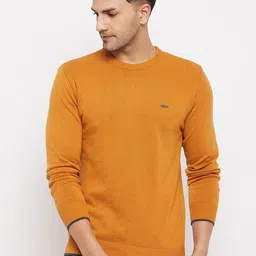 duke Men Solid Round Neck Yellow Sweater-picture-49
