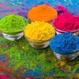 Herbal Gulal Natural Rangoli Holi Color Powder Gulal,SkinSafe and Non-Toxic Abir Holi Color Powder Pack of 1-16