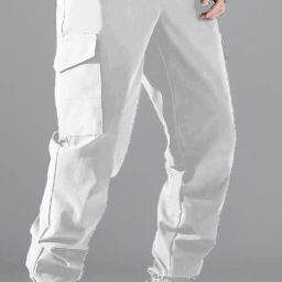 Men Solid White Track Pants-image-37