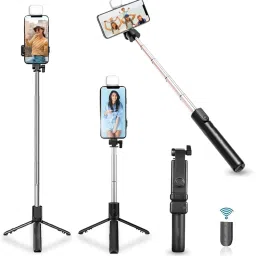 SHOP PLUS Selfie Stick with Tripod Wireless for All Smartphones Bluetooth Selfie Stick Tripod-26