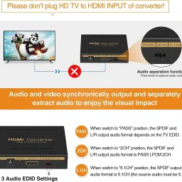 RuhZa NA 128 GB All in One PC's Internal Hard Disk Drive (HDD) (HDMI to HDMI Audio Converter +HDMI Audio Extractor+ Optical TOSLINK SPDIF) image 5