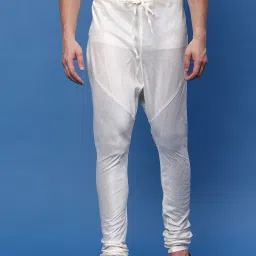 Solid Off-White Art Silk Pyjamas For Men From Sanwara Men Pyjama-image-38