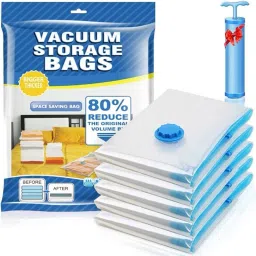 5 pcs vacuum bag with pump High Volume Storage Vacuum Bags, Travel Storage Vacuum Bags-image-86