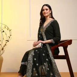 Embroidered Kurta, Salwar & Dupatta Set-image-99