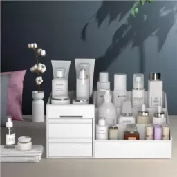 Plastic Multipurpose Storage Box Makeup Drawer Organizer Jewelry Nail Polish Vanity Storage Basket-image-40