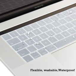 Saco Chiclet Keyboard Skin for Ultra-Thin TPU Keyboard Protector Skin Cover for Apple MacBook Pro 13 MacBook Pro 15 with Multi-Touch Bar and Retina s (Transparent) – Keyboard Skin image 5