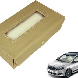 Basic-Beige Tissue Box Leatherette-471 Vehicle Tissue Dispenser-image-18