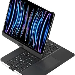 Proelite 360 Rotatable TouchPad keyboard case for iPad Pro 13 2024 with Backlit Bluetooth Standard Tablet Keyboard Compatible with Desktop, Laptop, Mac image 5