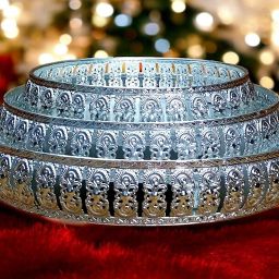 Round German Silver Tray With Designer Jaali Tray Serving Set-22