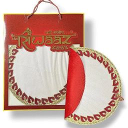 Homydine kanku pagla for Bride's New Born Baby someone Ganesh Aagman With carring bag ["White"] Handkerchief-image-20