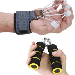 Combo Finger Exerciser & Foam Hand Gripper Home Gym Exerciser (Pack of 2) Fitness Accessory Kit Kit-image-19