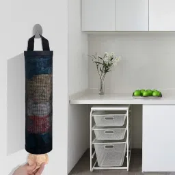 Plastic carry bag organizer dustbin bags polythene bag dispenser mesh bag Regular Organizer-4