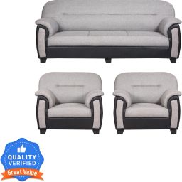 New Sagittarius Fabric and Leatherette 3 + 1 + 1 Sofa Set-image-24