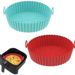 Reusable Baking Tray | Silicone Air Fryer Basket & Baking Tray | 2 Pcs Air Fryer-image-26