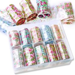 Floral Nail Art Transfer Foils, 10 Designs-image-44