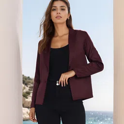 rocksy Women Solid Single Breasted Casual Blazer-picture-10