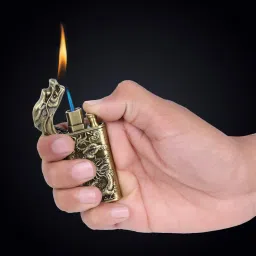 Gold Metal Double Flame Dragon Lighter, Metal Cigarette Lighter ( Without Gas ) Gold Metal Double Flame Dragon Lighter, Metal Cigarette Lighter ( Without Gas ) Pocket Lighter-image-23