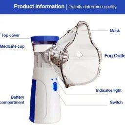 curecheck Portable Mesh Nebulizer Handheld, One Touch Operation, No Noise [RECHARGEABLE] Nebulizer image 3