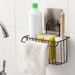 Sink Caddy Organizer Metal Iron Sponge Holder Rack Steel Wall Shelf-image-69