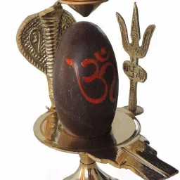 Narmadeshwar shivling,shiling stend, adiyogi shiva statue,shivling Decorative Showpiece - 9 cm-10