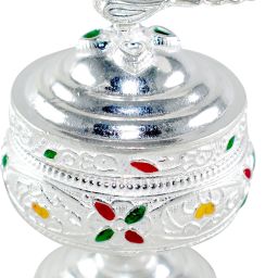 pure silver(chandi) sindoor-dani/box for women, kumkum box (wt. 26 gms) Silver-image-56