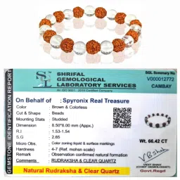 Stone, Rudraksha, Clear Quartz Crystal Bracelet-12